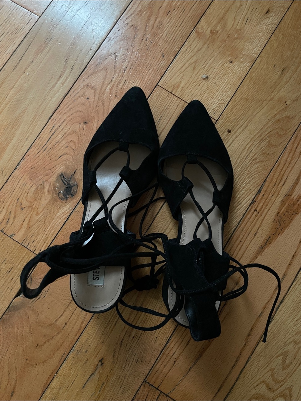 Steve Madden leather lace up pointed toe heels